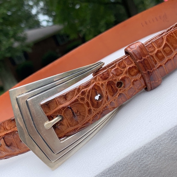 Alligator Belt w 925 Sterling Silver Buckle 28 main image 4